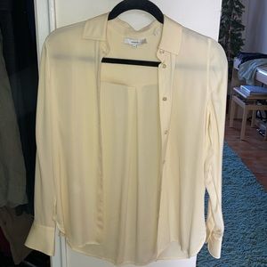 Off white/cream button down. Silk